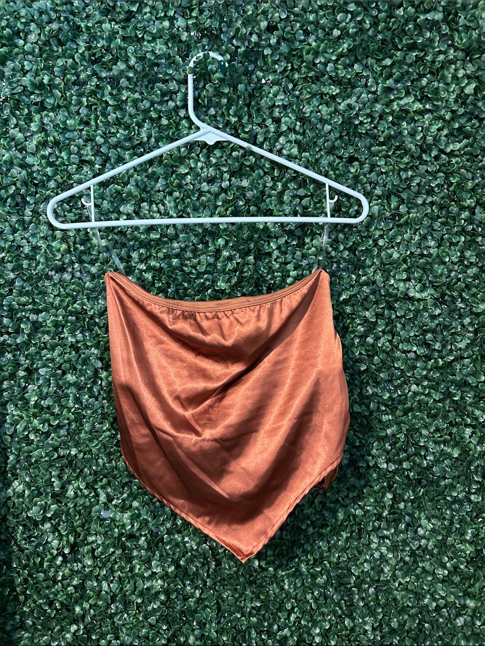 Satin Rust Orange Women’s Strapless Top